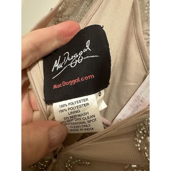 Mac Duggal Embellished Cream Midi Dress - Picture 7 of 11